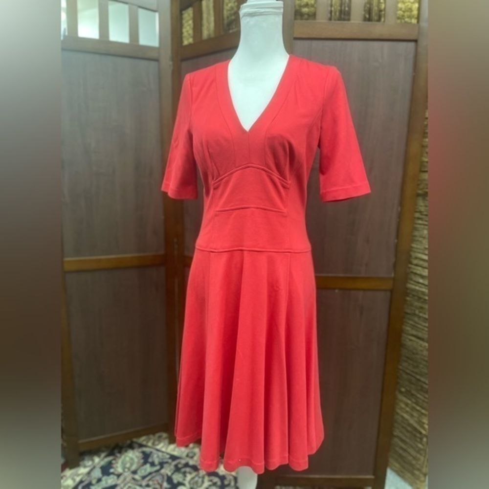 Nanette Lepore Red‎ Front Pleat Circle Swing Dress